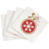 Serviette en papier imprimé boule de Noël rouge doré x20
