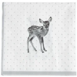 Serviette en papier imprimé bambi gris blanc x20