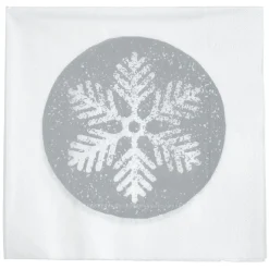 Serviette en papier imprimé flocon gris argenté x20