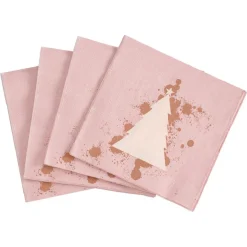 Serviette en papier imprimé sapin mercurisé blanc doré x20