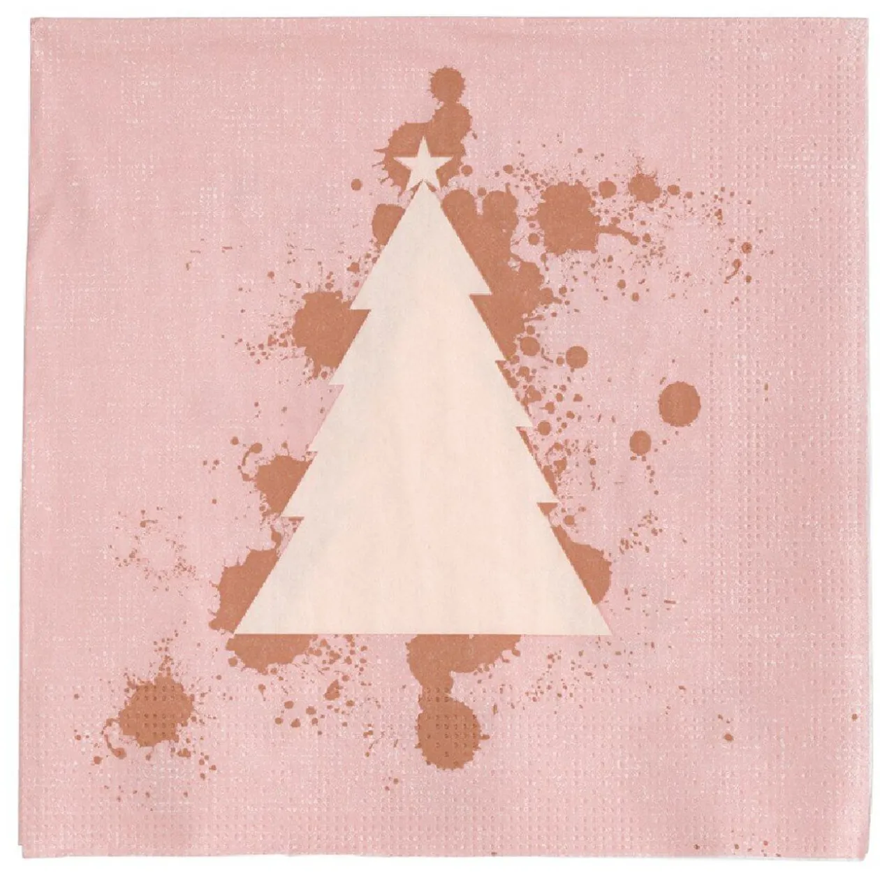 Serviette en papier imprimé sapin mercurisé blanc doré x20