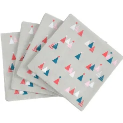 Serviette en papier imprimé forêt de sapins colorés x20