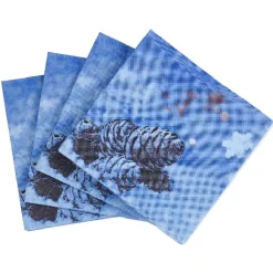 Serviette en papier imprimé pomme de pin enneigée x20