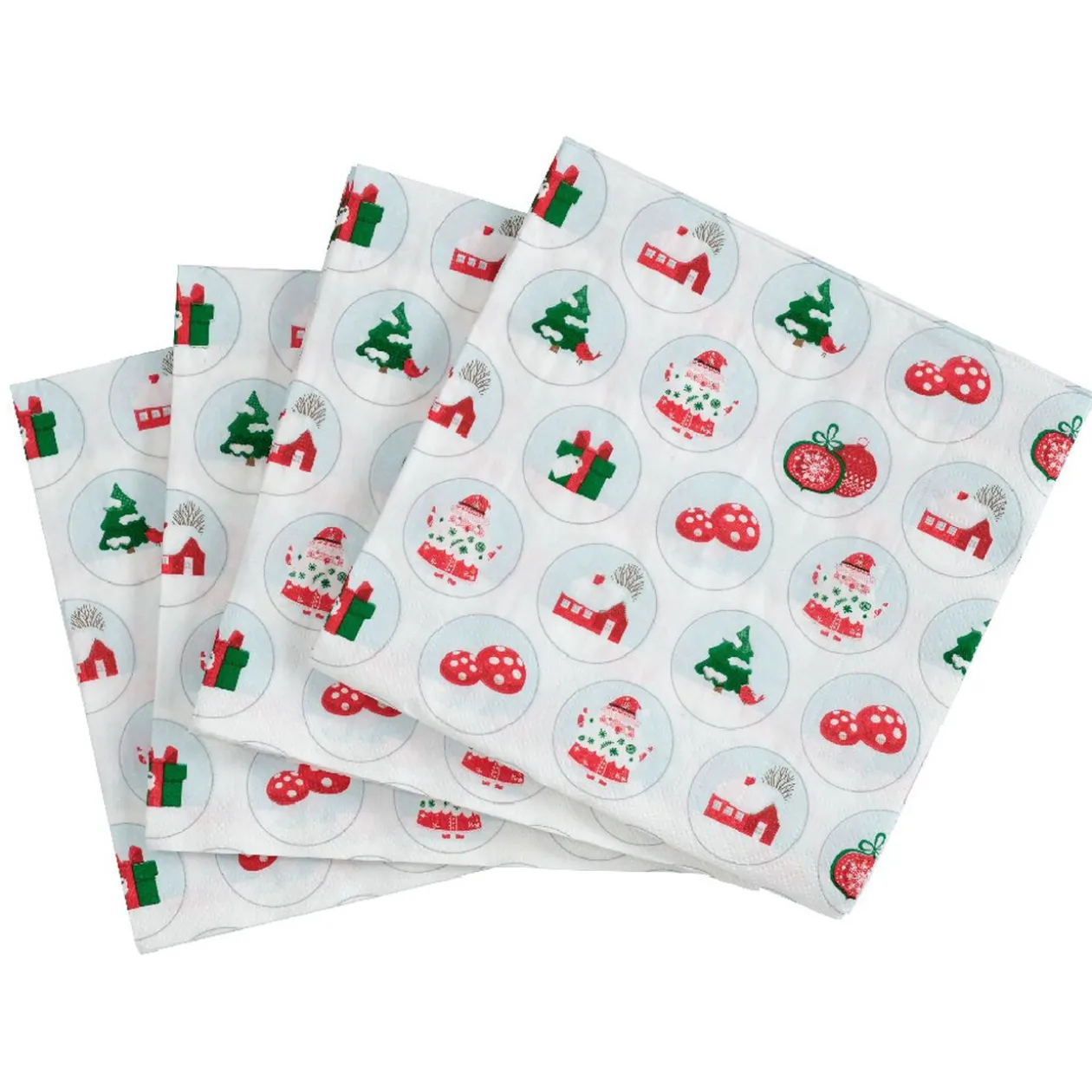 Serviette en papier imprimé bulles déco Noël x20