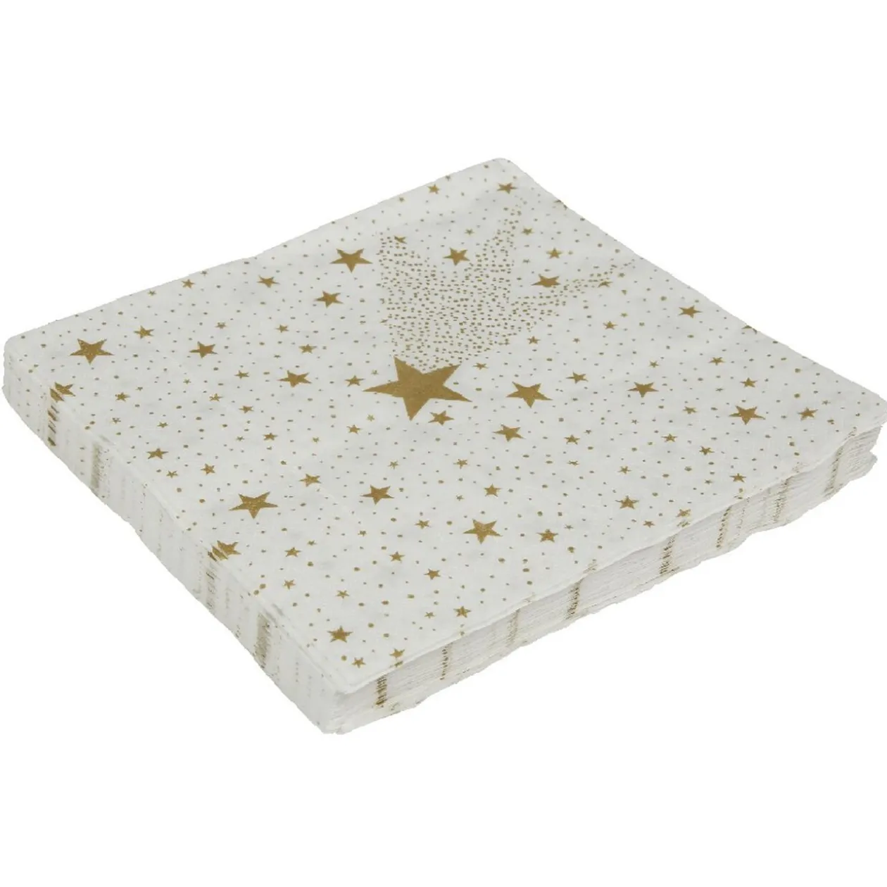 Serviette en papier motif étoiles dorées x20