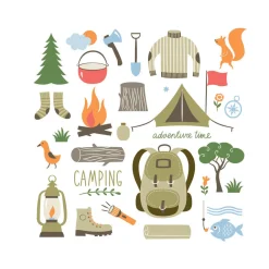 Serviette en papier motif camping x20