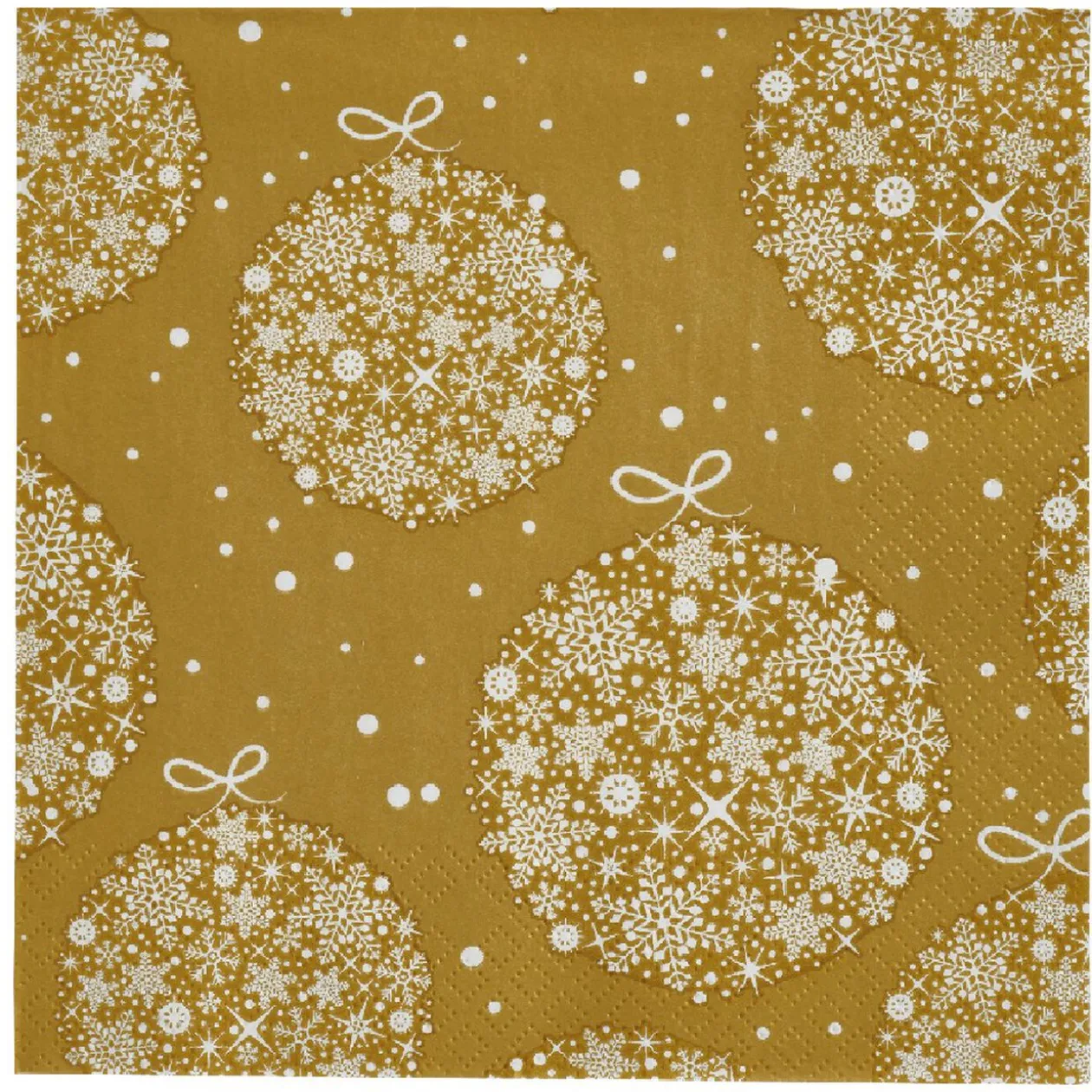 Serviette en papier motif boules de Noël Doré x20