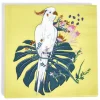 Serviette en papier motif oiseau tropical jaune vert x20