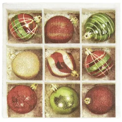 Serviette en papier motif Boule de Noël x50