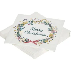 Serviette en papier motif Couronne de Noël x20
