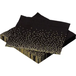 Serviette en papier noir et doré x20