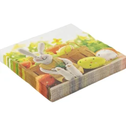 Serviette en papier Pâques motif lapin et oeufs x20