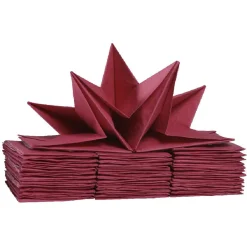 Serviette en papier pré pliée framboise x12