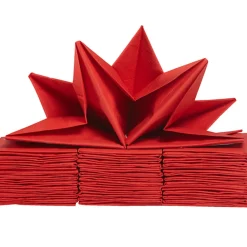 Serviette en papier pré pliée rouge x12