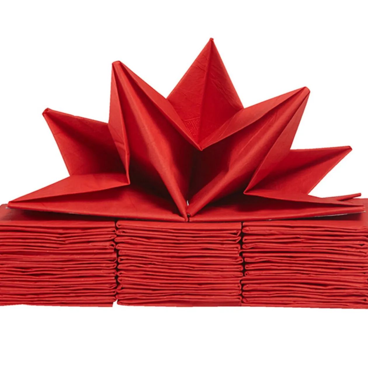 Serviette en papier pré pliée rouge x12