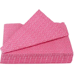 Serviette en papier rose et blanche x 20