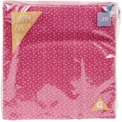 Serviette en papier rose et blanche x 20