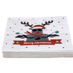 Serviette jetable design renne motard x20