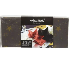 Serviette jetable pré pliée noire étoiles dorées x12