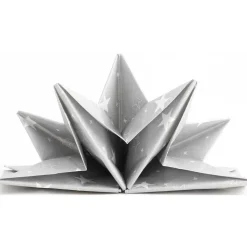 Serviette jetable pré pliée argentée étoiles blanches x12