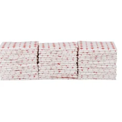 Serviette jetable pré pliée blanche sapins rouges x12