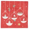 Serviette jetable rouge design suspensions de noël x20