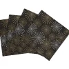 Serviette noire motif étoiles dorées et argentées x20