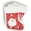 Serviette papier forme botte Noël rouge et blanc x20