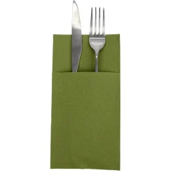 Serviette range couverts 40cm vert olive x20