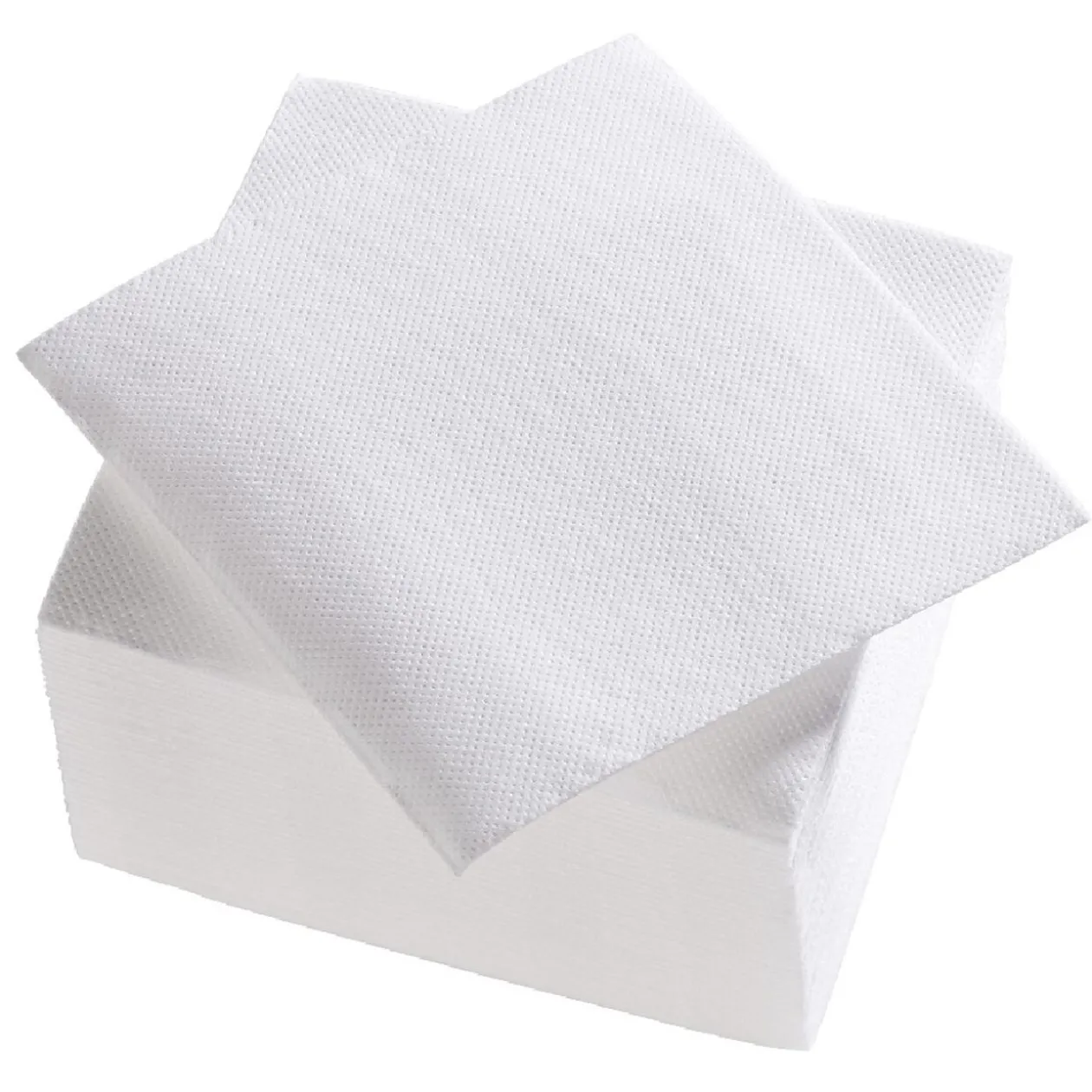 Serviettes cocktail carrée 2 plis Tex Touch blanche x50