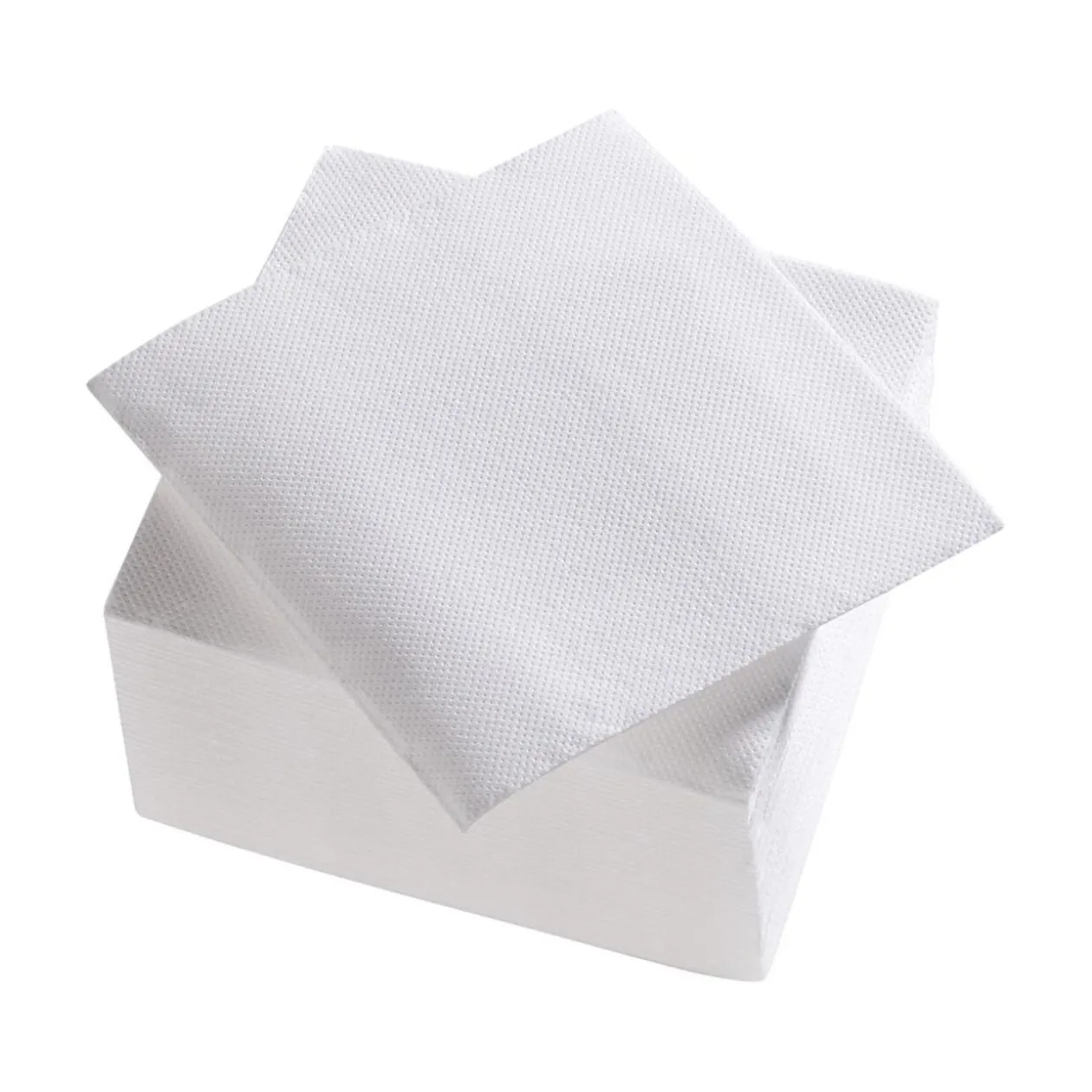 Serviettes cocktail carrée 2 plis Tex Touch blanche x50