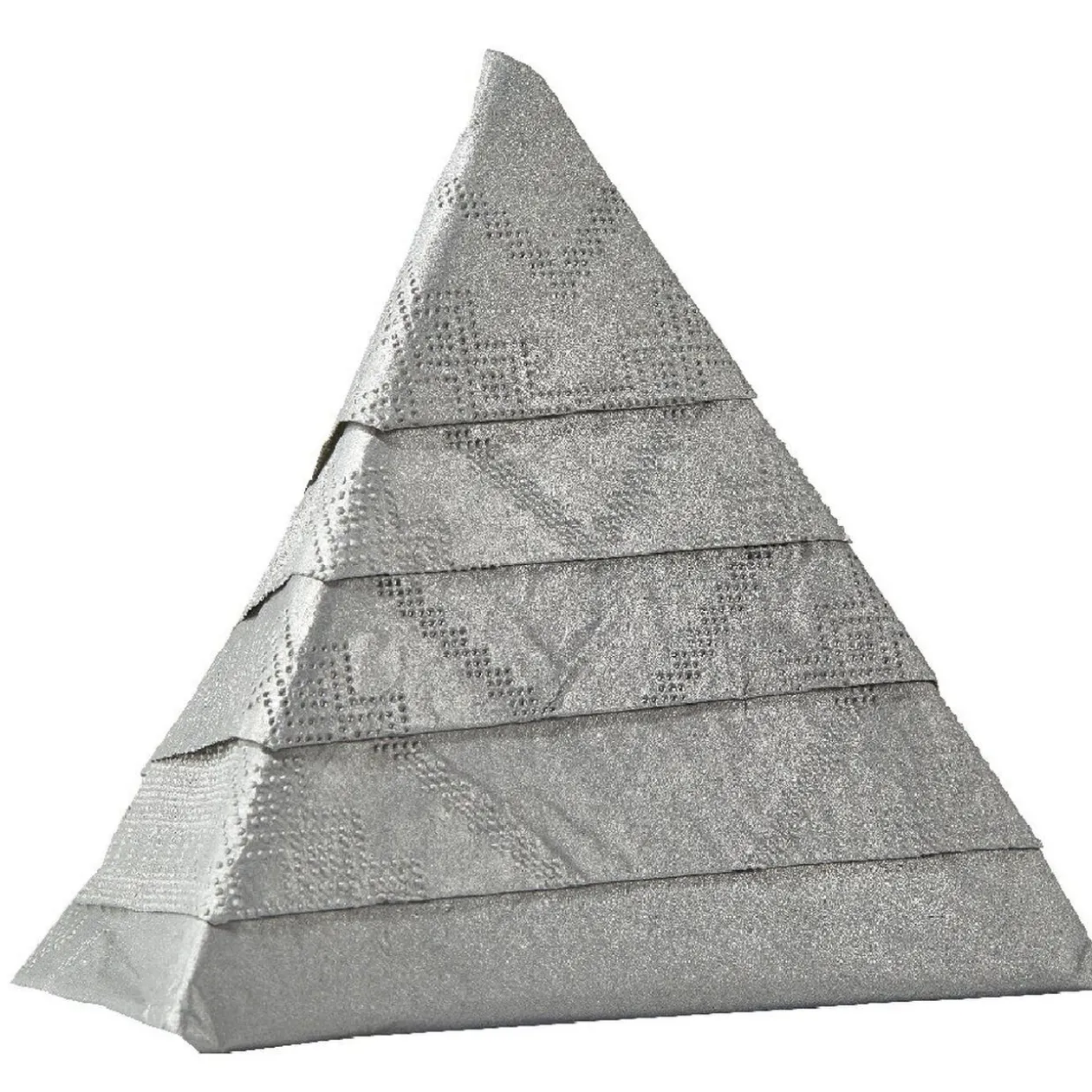 Serviettes de table pré-pliées forme sapin argentées