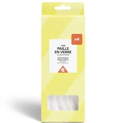 Set 4 pailles en verre avec écouvillon