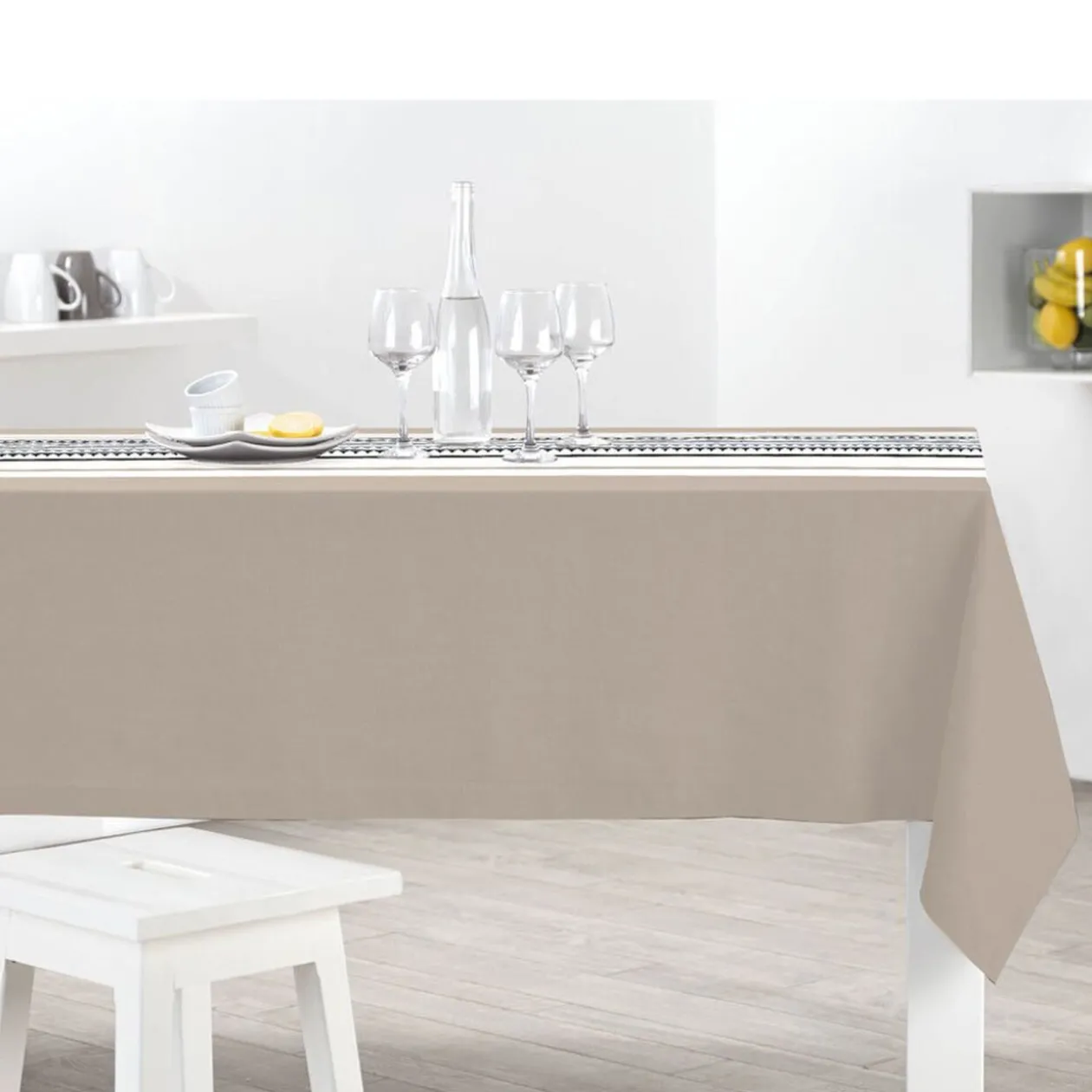 Set décoration de table anniversaire blanc et gris