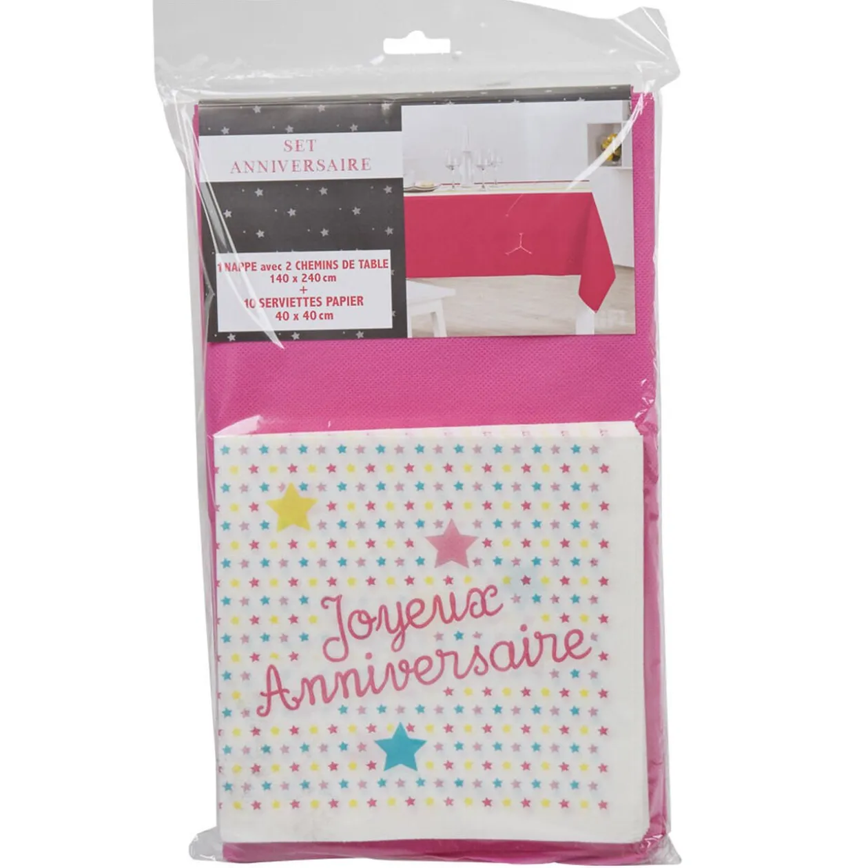 Set décoration de table anniversaire rose