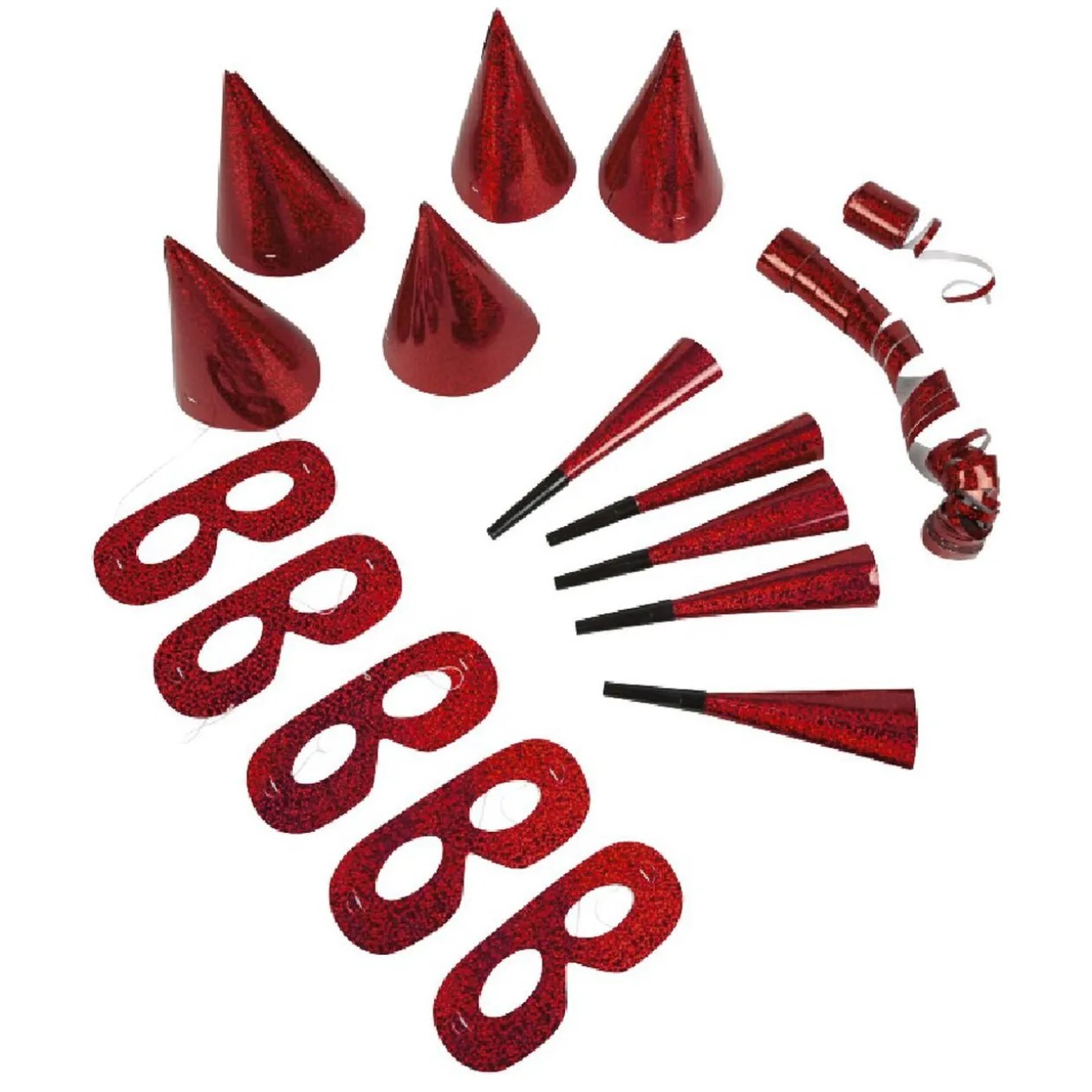 Set de Cotillon Holographique pailleté pour 5 personnes