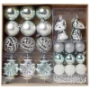 Set de décoration pour sapin de Noël Argenté blanc x24