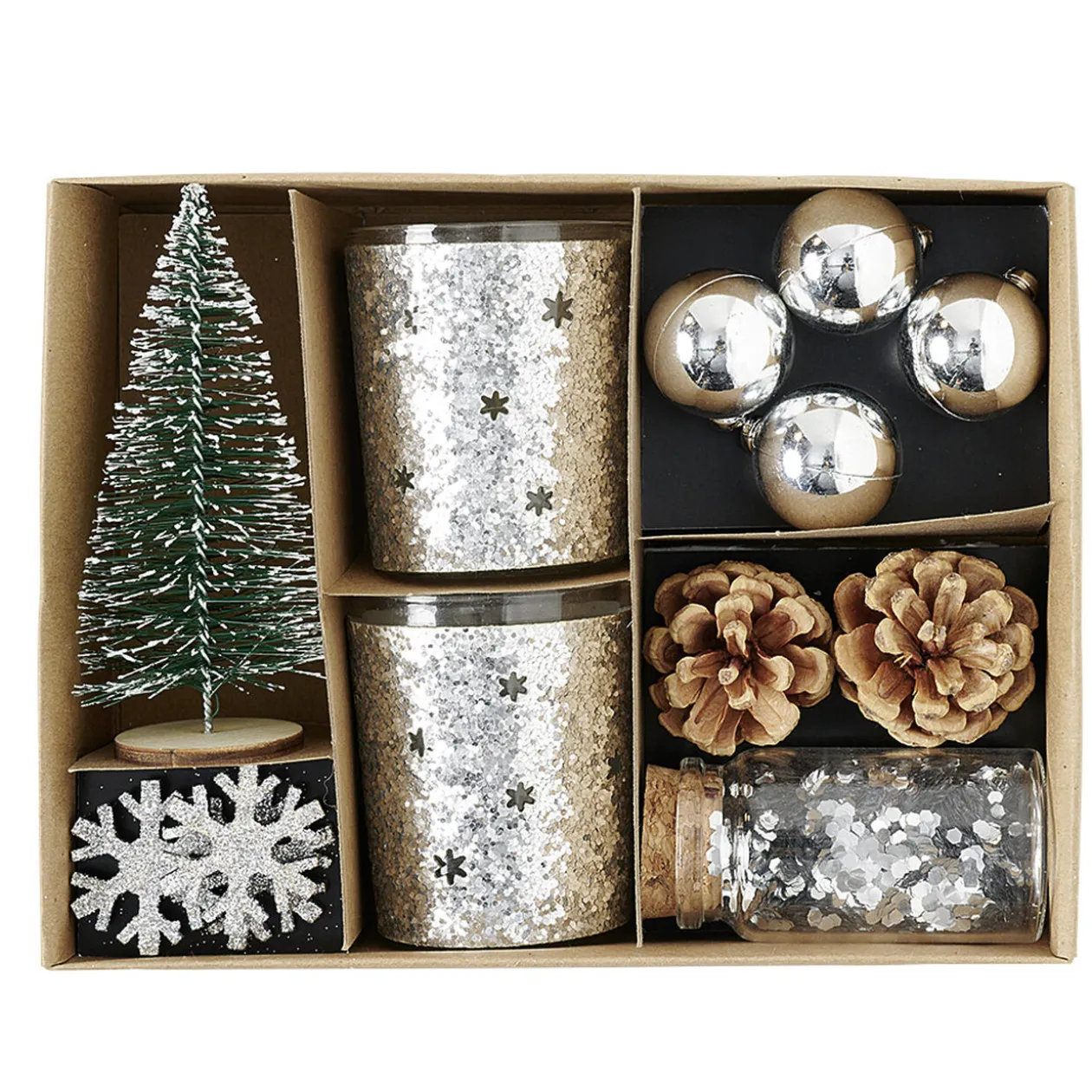 Set de Noël décoration de table argenté