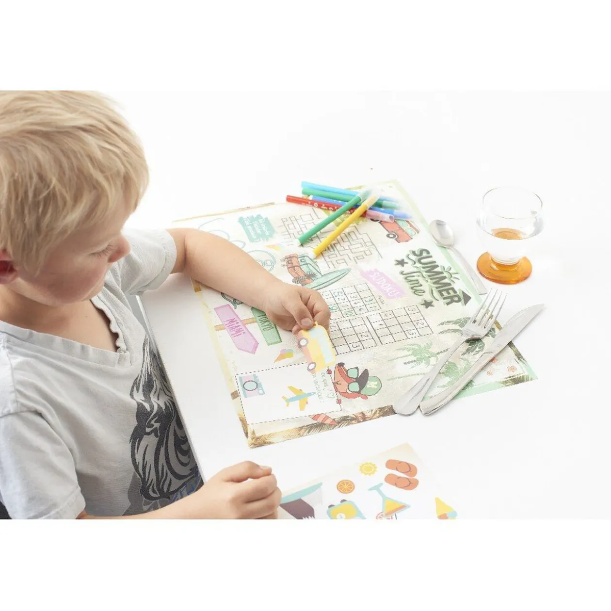 Set de table à colorier vacances x10