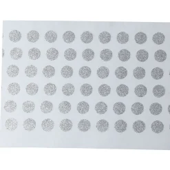 Set de table blanc décor pois argentés x8