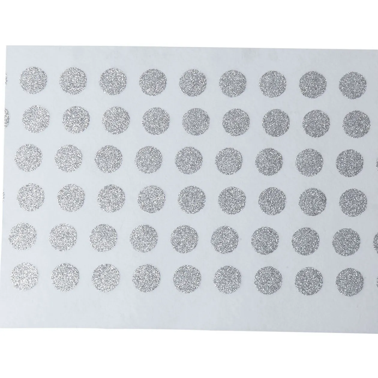 Set de table blanc décor pois argentés x8