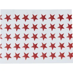 Set de table blanc décor étoiles rouges x8