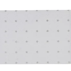 Set de table blanc quadrillage étoiles argentées x8