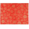 Set de table rouge design flocons dorés x8
