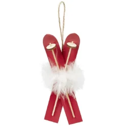 Ski en bois à suspendre Noël