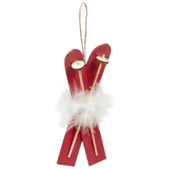 Ski en bois à suspendre Noël