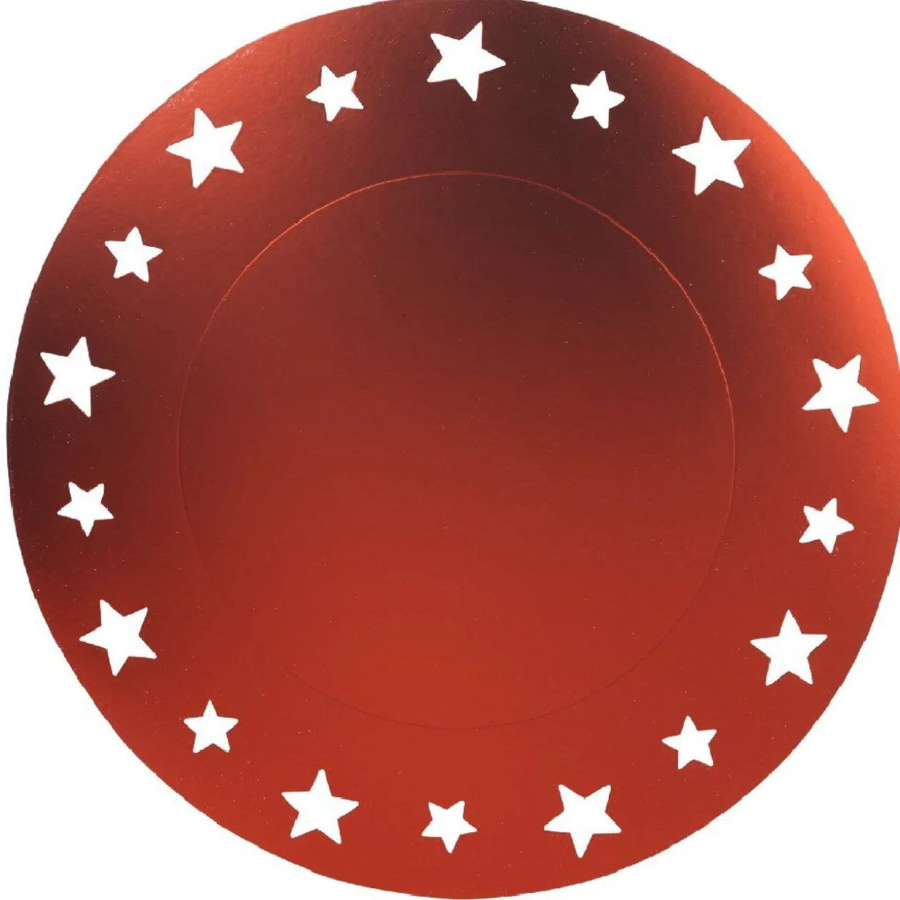 Sous assiette jetable rouge bord design étoiles ajourés x4