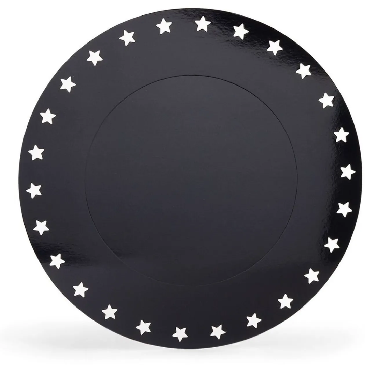 Sous assiette rebord étoile plastique noir Ø34cm x4