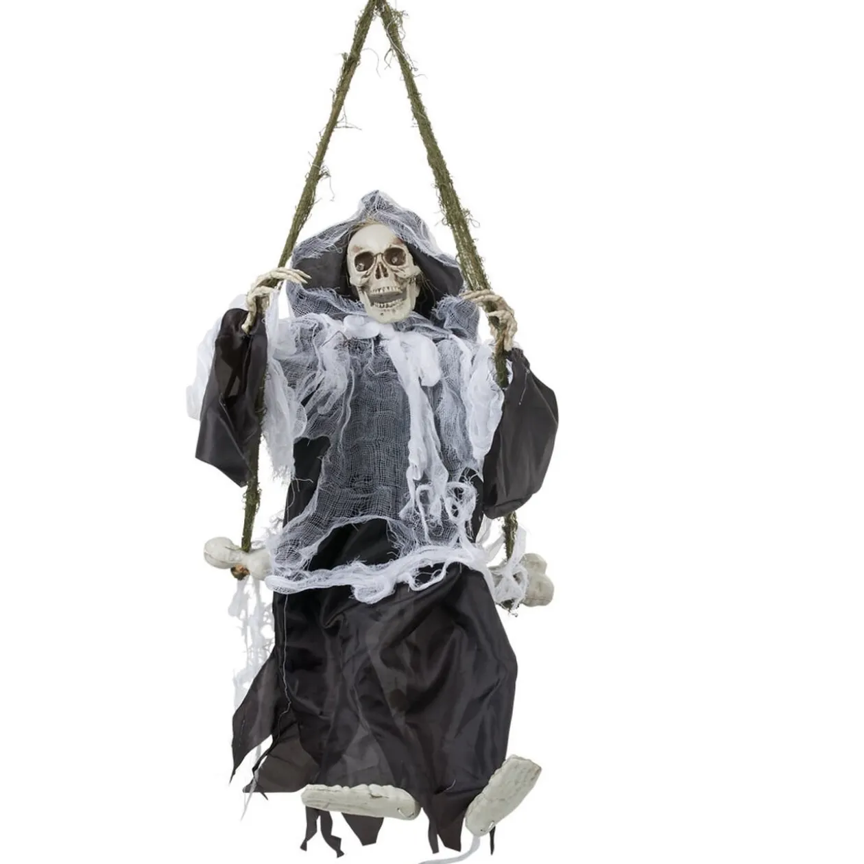 Squelette animé sur balançoire son et lumière