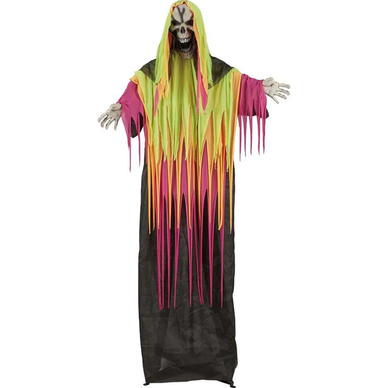 Squelette sonore et lumineux à LED décoration Halloween néon